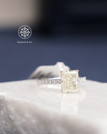 3ct Radiant Cut Diamond Ring w/ GIA