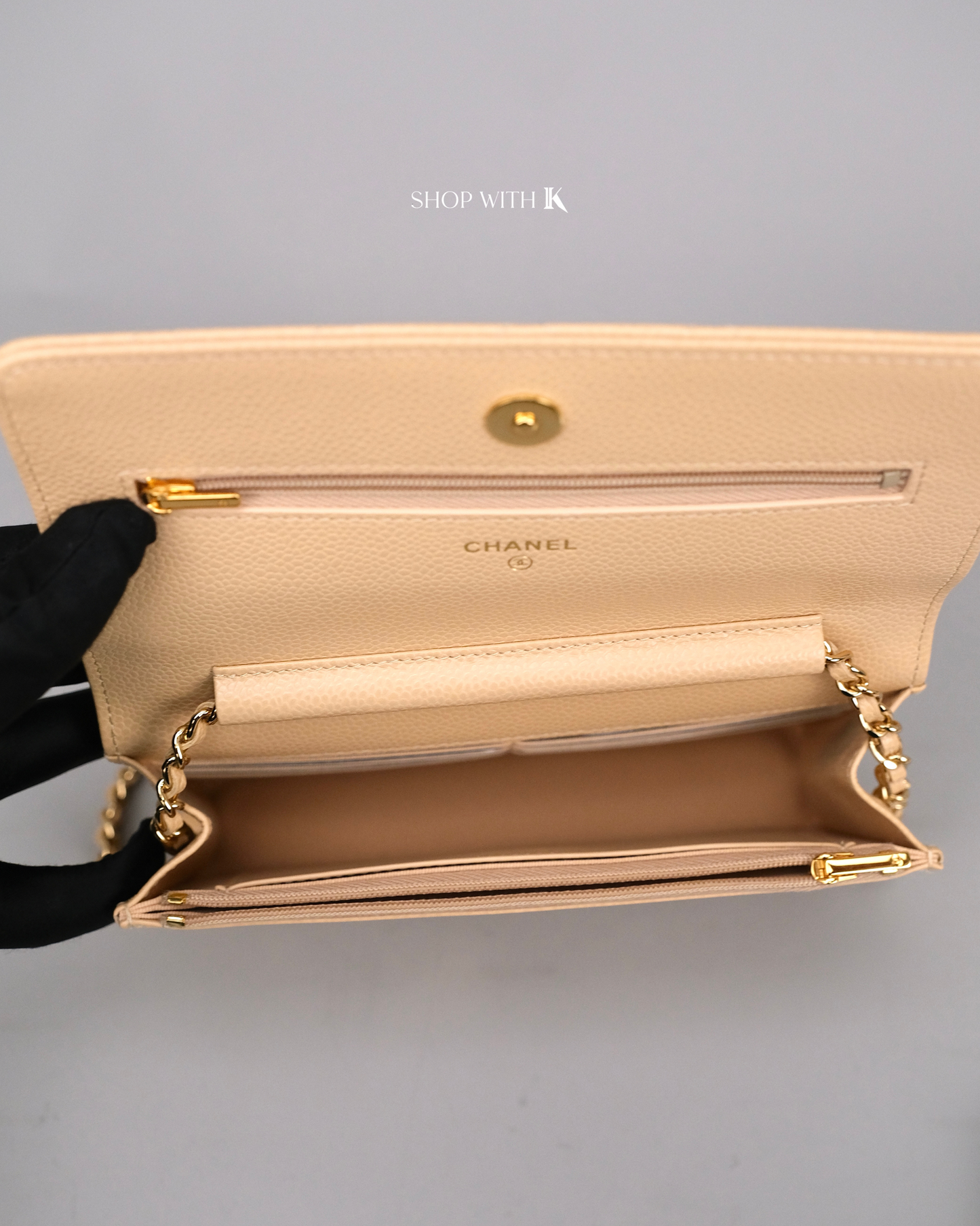 Chanel Wallet on Chain Beige Clair