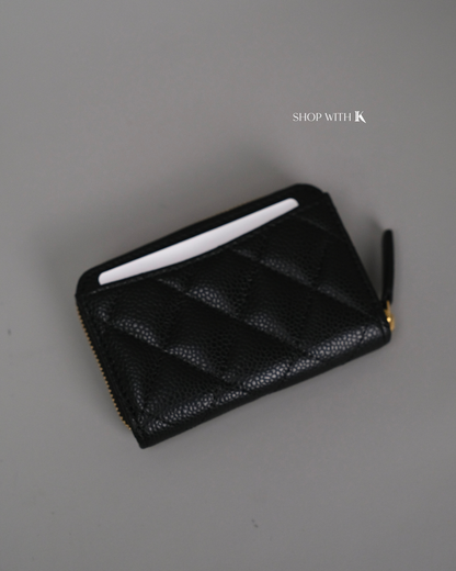 Chanel Zip Around Black Cardholder