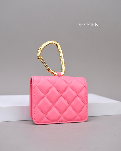Chanel Jewel Hook Flap Cardcase Pink GHW