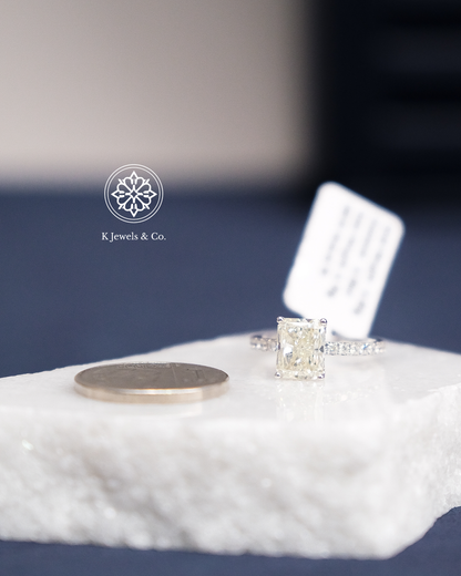 3ct Radiant Cut Diamond Ring w/ GIA