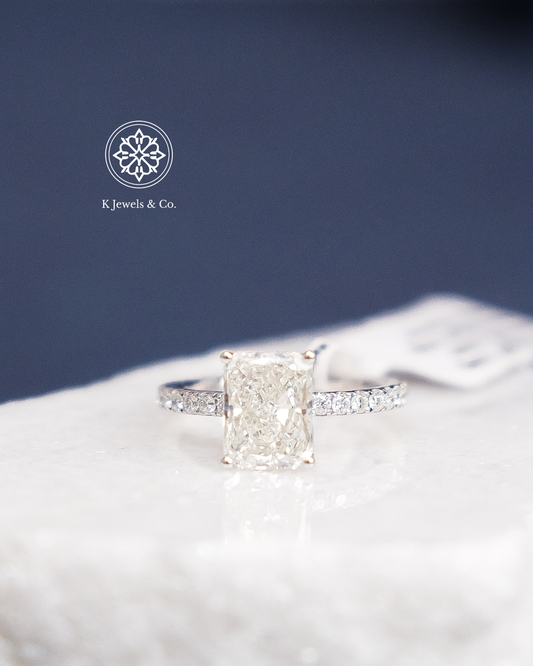 3ct Radiant Cut Diamond Ring w/ GIA