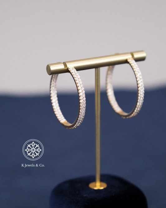 Large Diamond Loop Earrings