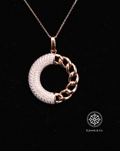 Round Diamond Pendant w/ Chain