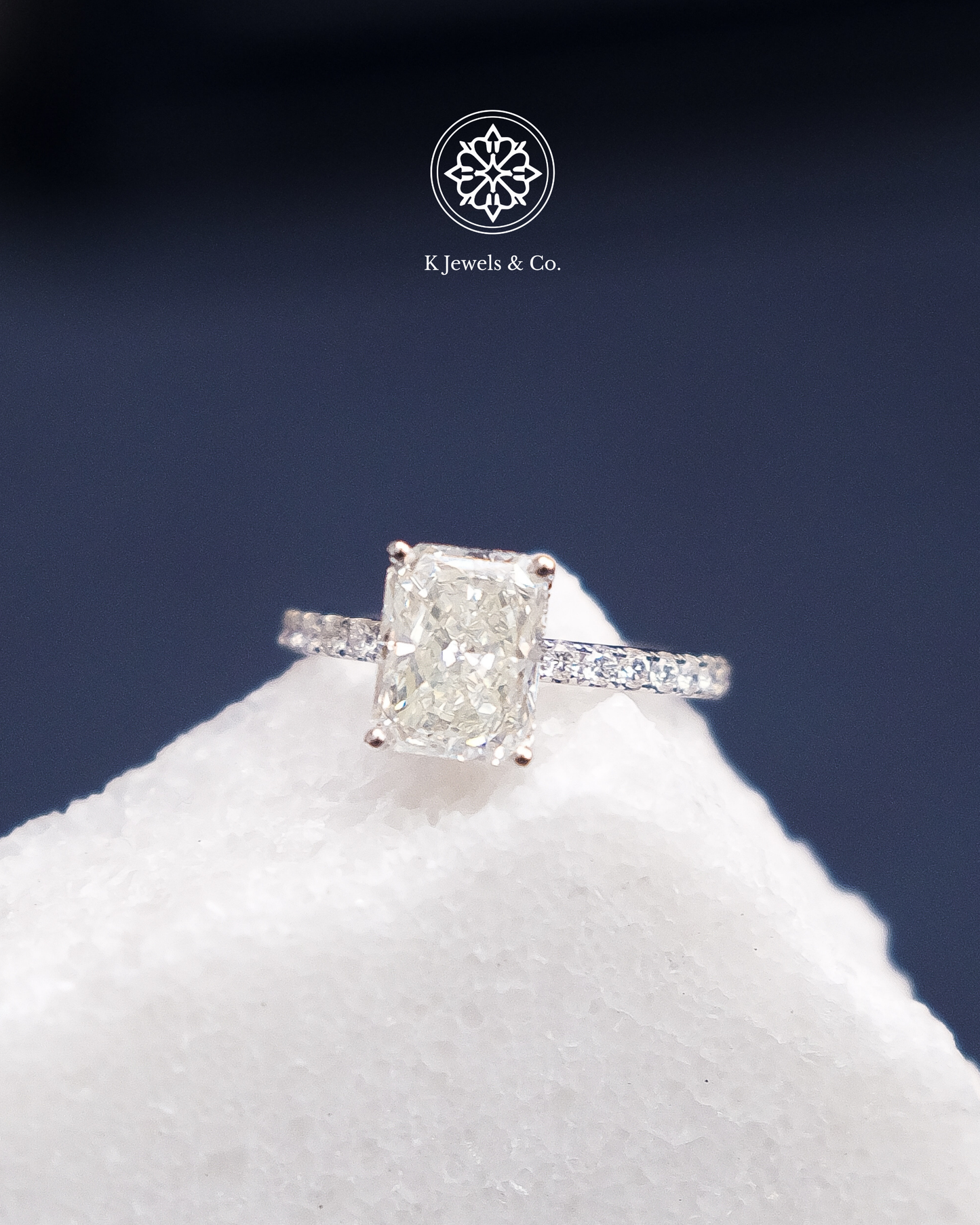 3ct Radiant Cut Diamond Ring w/ GIA