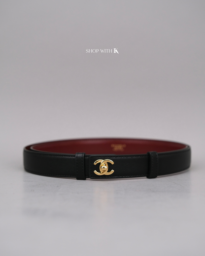Chanel Logo Belt Black