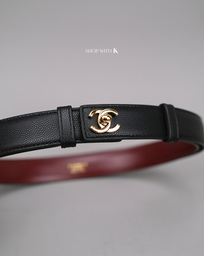 Chanel Logo Belt Black