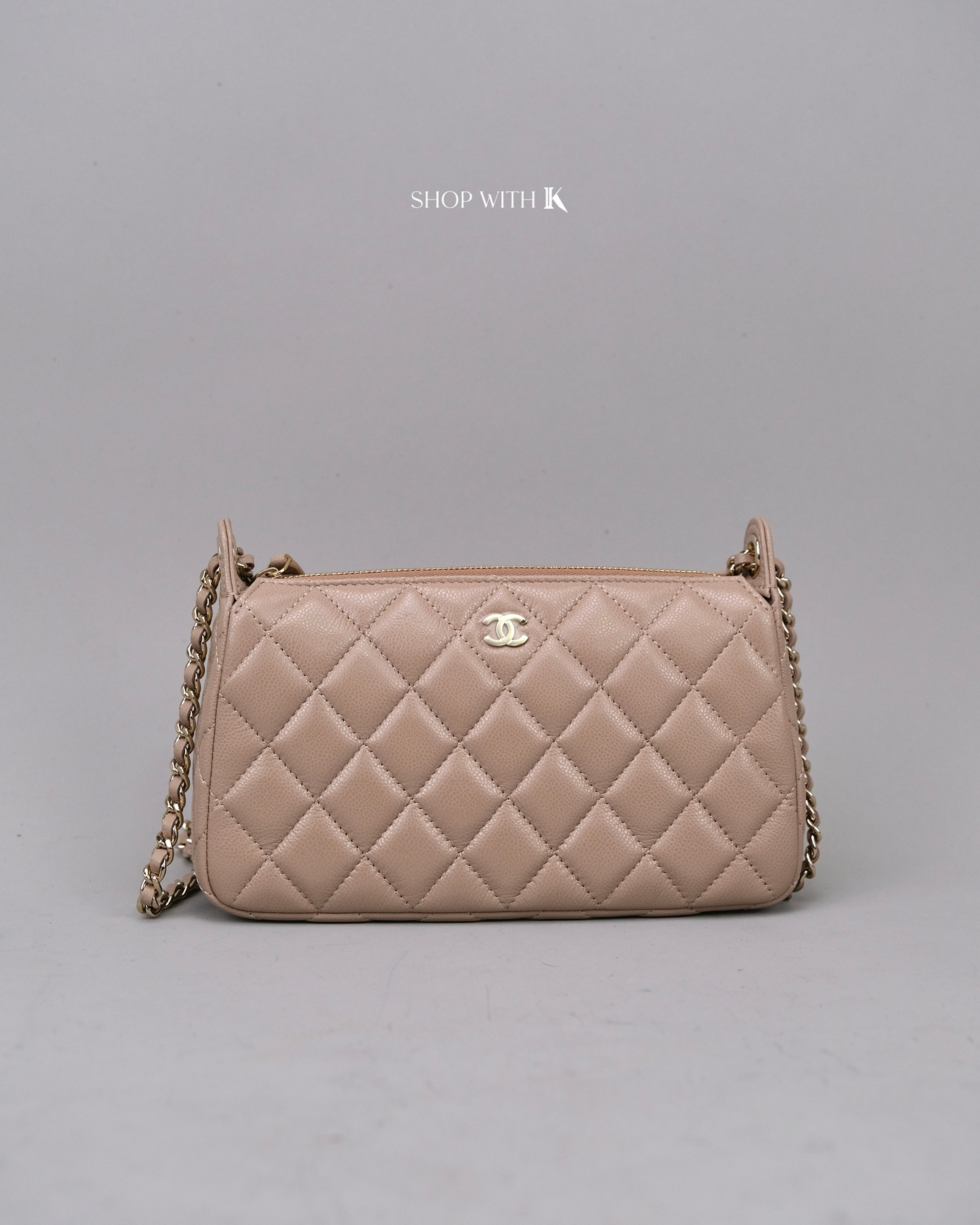 Chanel Mini Shoulder Bag Dark Beige