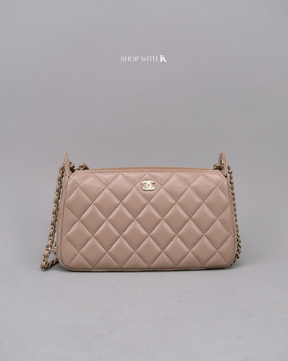 Chanel Mini Shoulder Bag Dark Beige