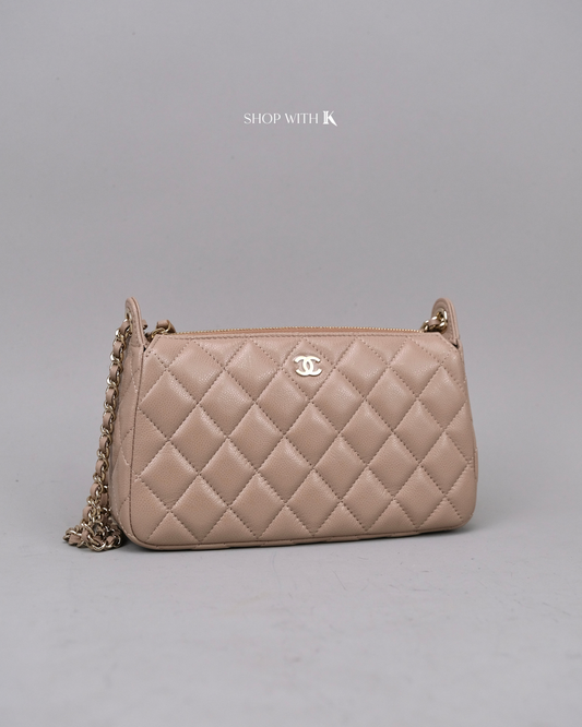 Chanel Mini Shoulder Bag Dark Beige