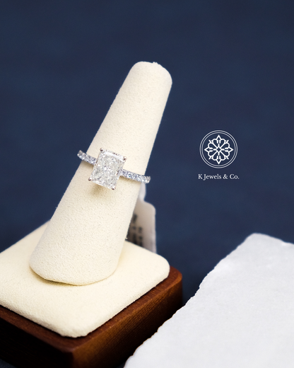 3ct Radiant Cut Diamond Ring w/ GIA