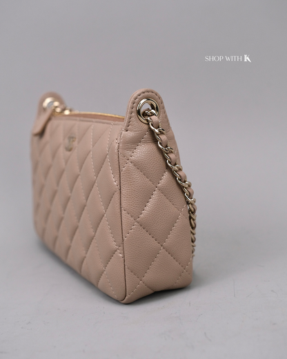 Chanel Mini Shoulder Bag Dark Beige