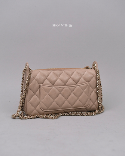 Chanel Mini Shoulder Bag Dark Beige