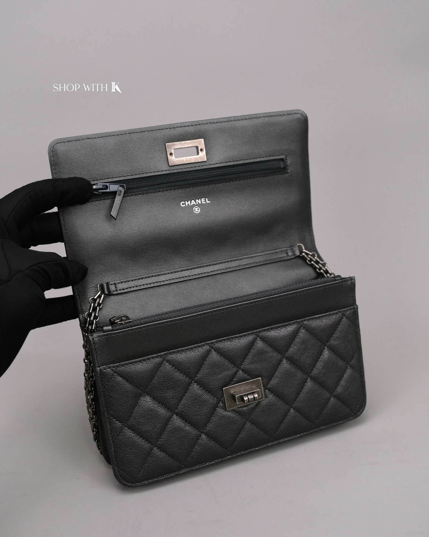 Chanel Reissue Wallet on Chain Dark Gray RHW