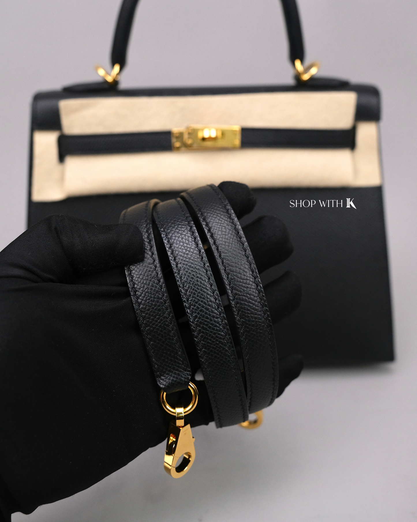 Hermes Kelly 25 Noir GHW