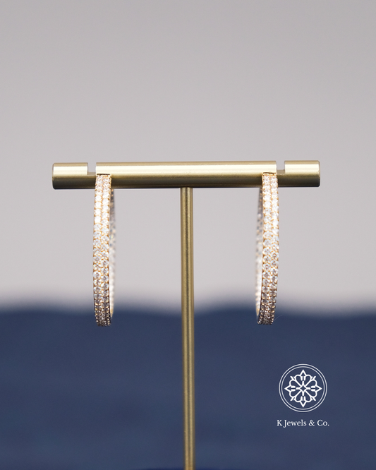 Large Diamond Loop Earrings