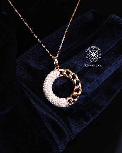 Round Diamond Pendant w/ Chain