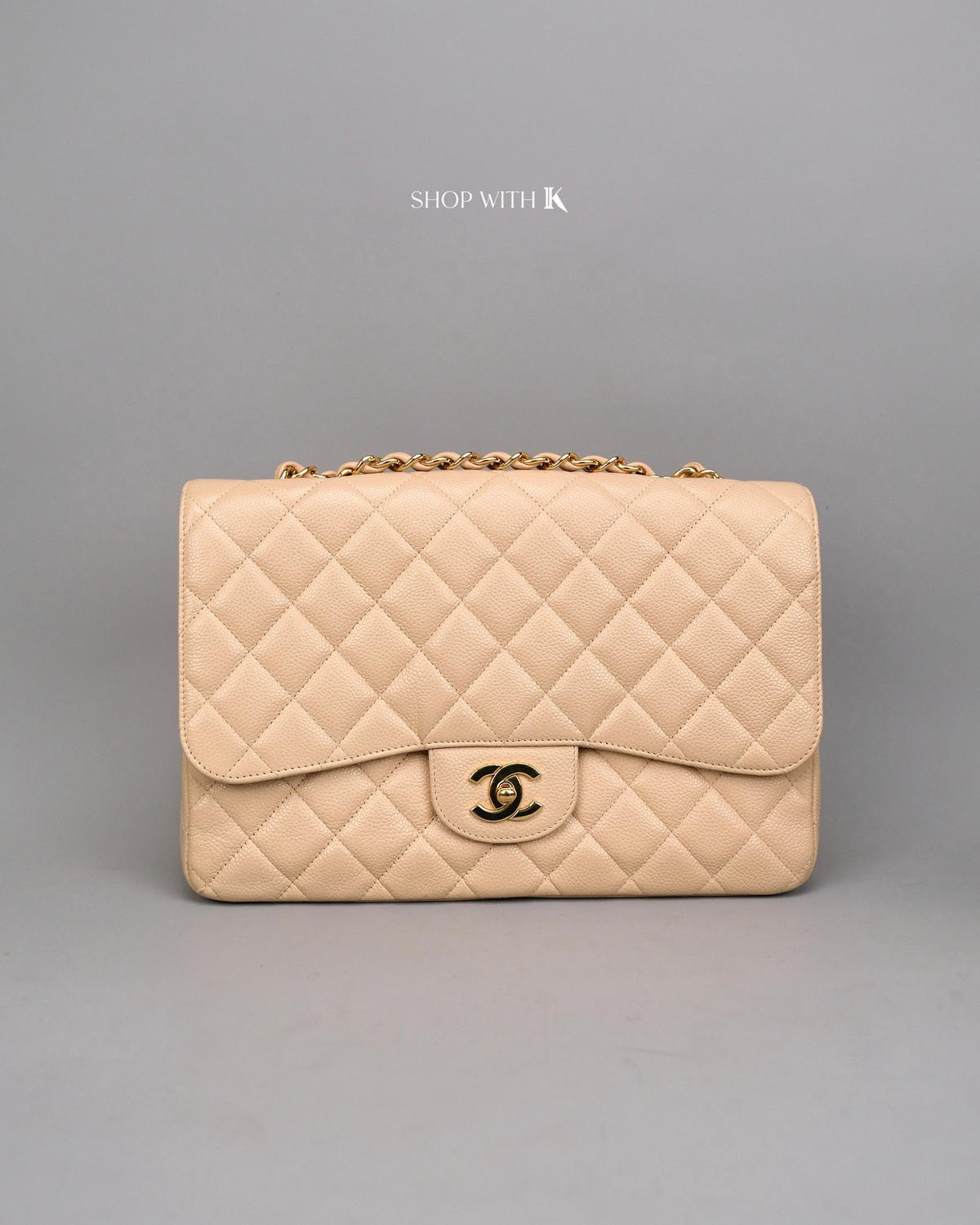 Chanel Classic Jumbo Flap Beige GHW
