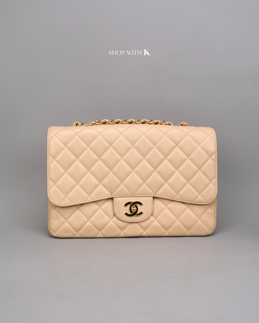 Chanel Classic Jumbo Flap Beige GHW