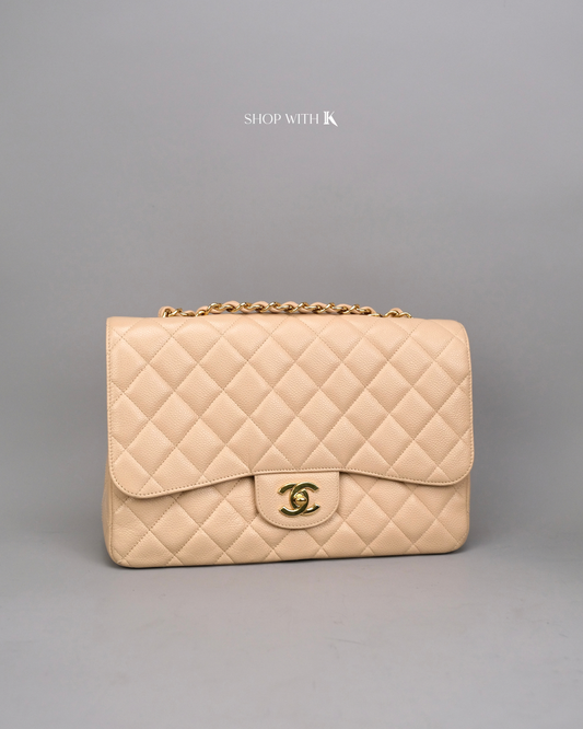 Chanel Classic Jumbo Flap Beige GHW