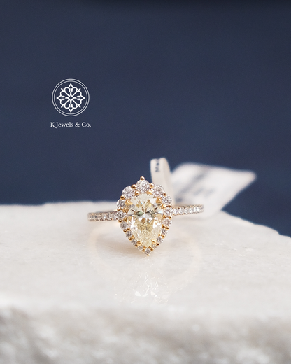 2ct Pear Shaped Diamond Ring w/ GIA