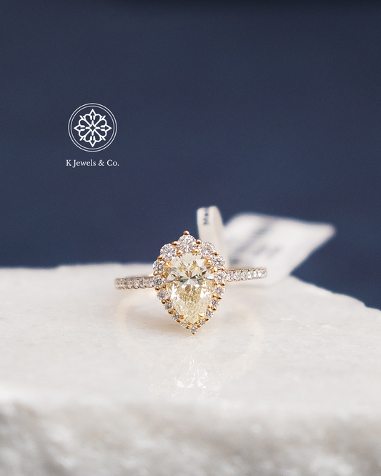 2ct Pear Shaped Diamond Ring w/ GIA