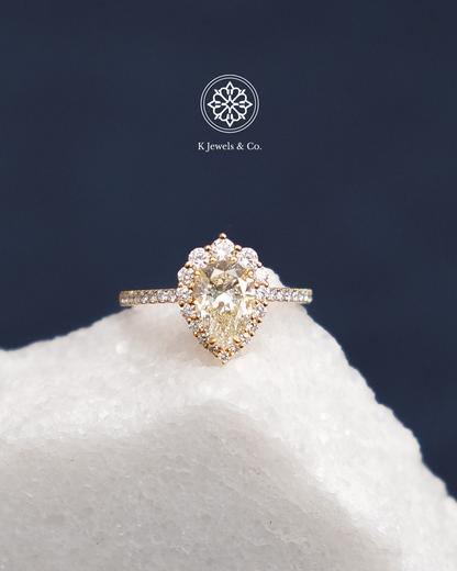 2ct Pear Shaped Diamond Ring w/ GIA