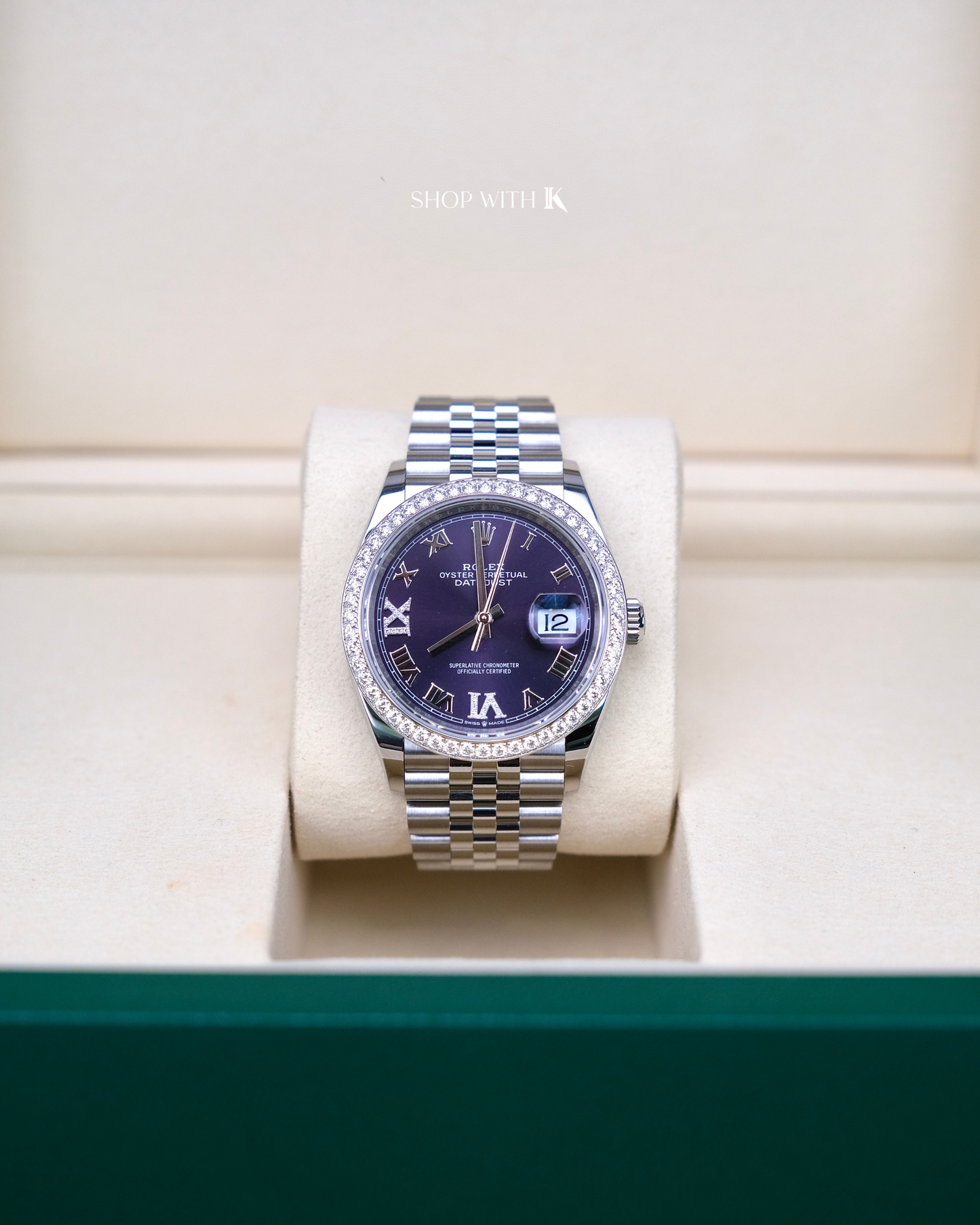 Rolex Datejust Diamond Bezel Aubergine Dial - 36mm
