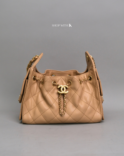 Chanel 25 Mini Dark Beige GHW