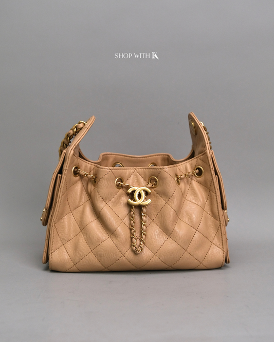 Chanel 25 Mini Dark Beige GHW