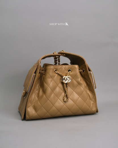 Chanel 25 Small Dark Beige GHW