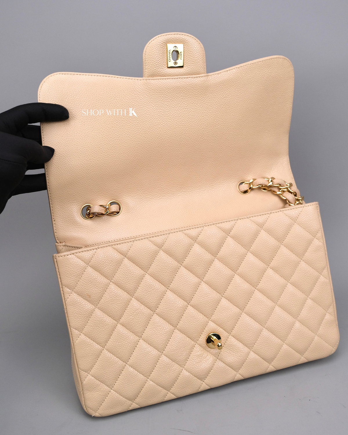 Chanel Classic Jumbo Flap Beige GHW
