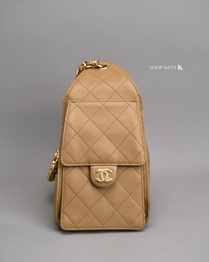 Chanel 25 Small Dark Beige GHW