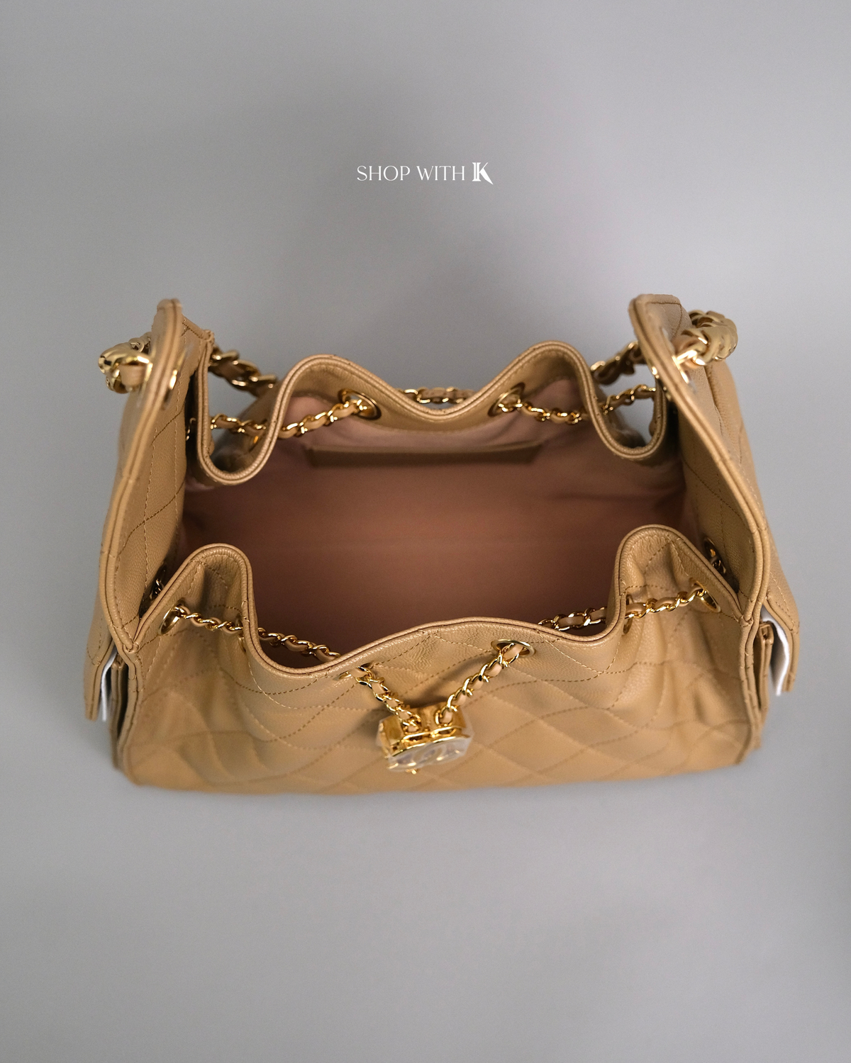 Chanel 25 Small Dark Beige GHW