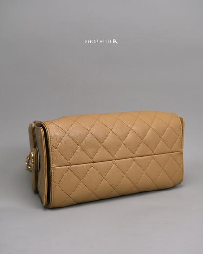 Chanel 25 Small Dark Beige GHW
