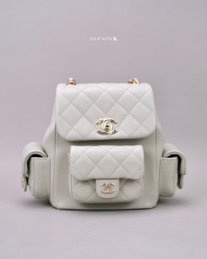Chanel 23k New Tank Duma Backpack Gray