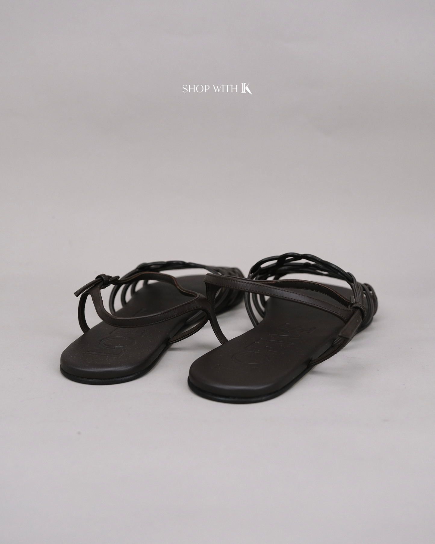Loewe Anagram Cut-Out Sandals Brown