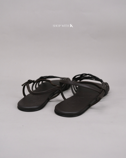 Loewe Anagram Cut-Out Sandals Brown
