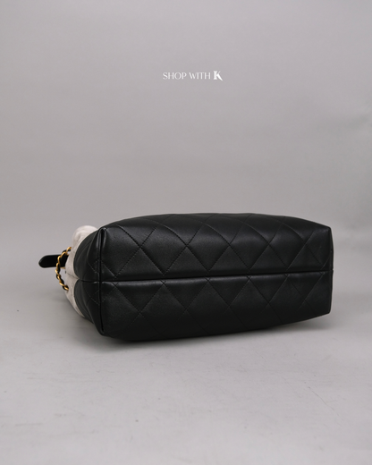 Chanel Tote Suede Calfskin Gray