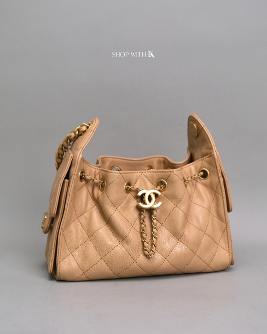 Chanel 25 Mini Dark Beige GHW