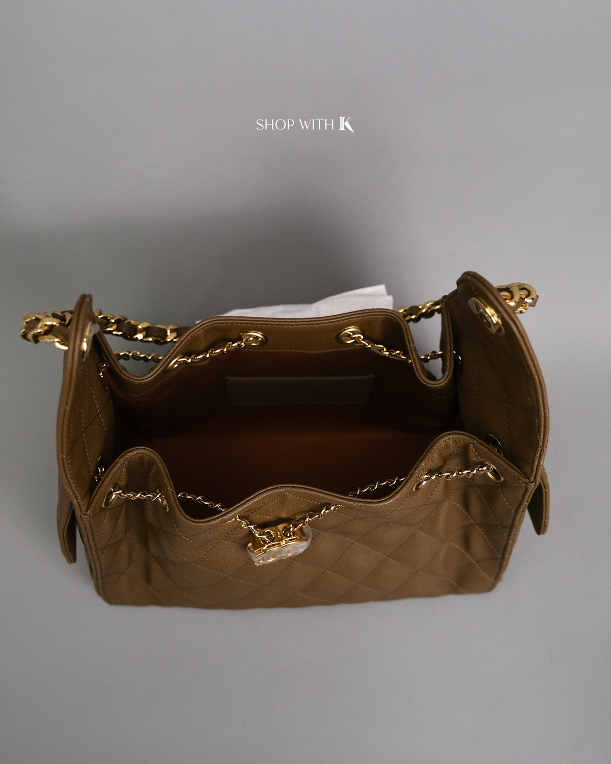 Chanel 25 Small Light Brown GHW