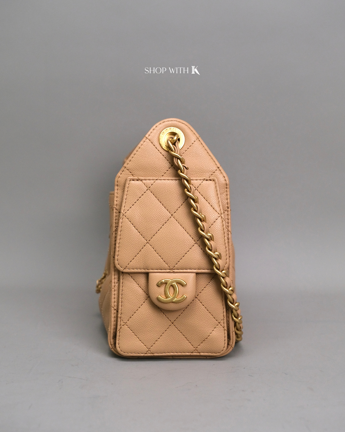 Chanel 25 Mini Dark Beige GHW