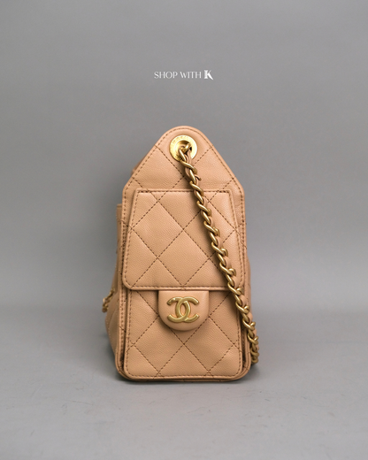 Chanel 25 Mini Dark Beige GHW