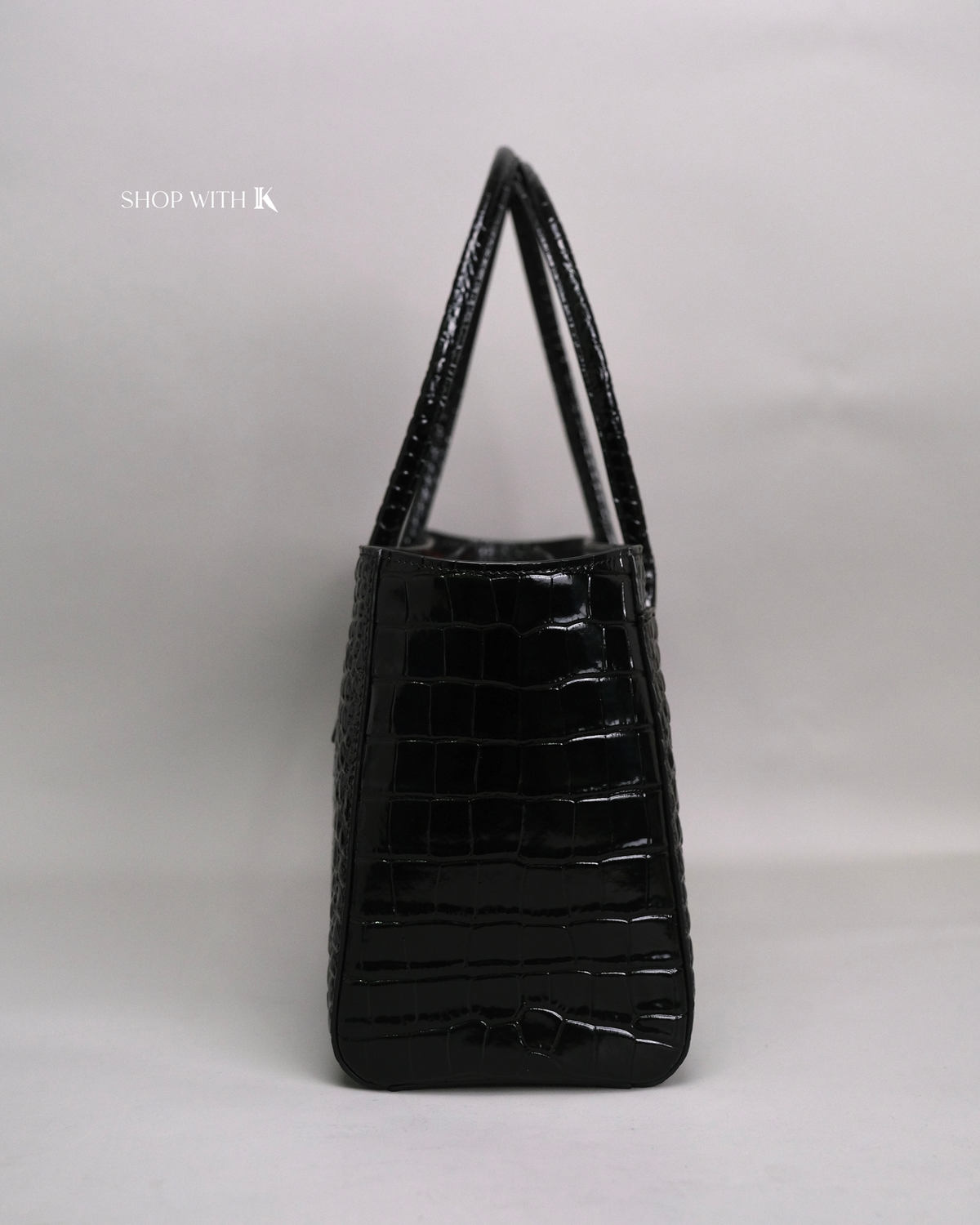 Chanel Cerf Tote Croc Stamp Medium Black GHW