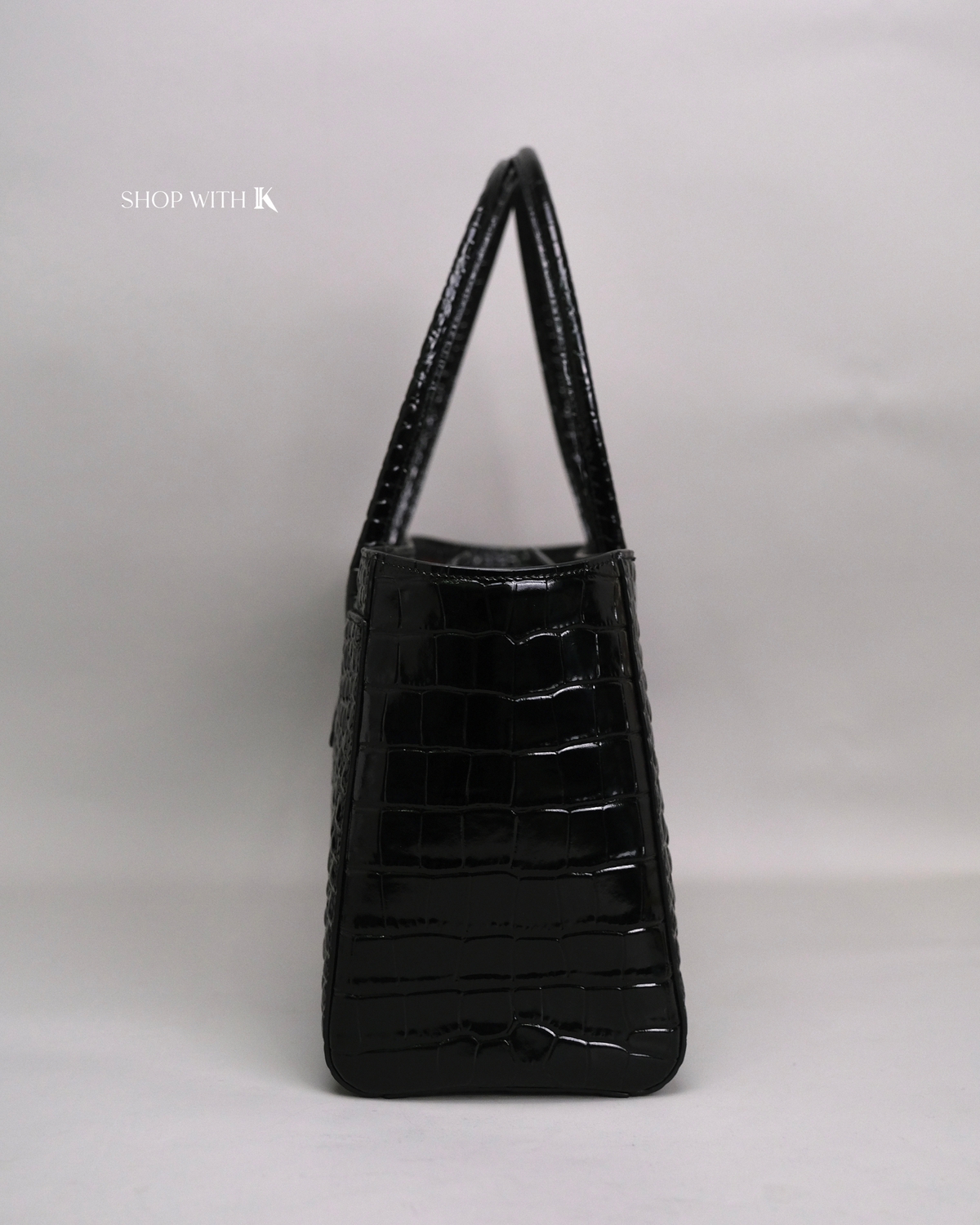 Chanel Cerf Tote Croc Stamp Medium Black GHW