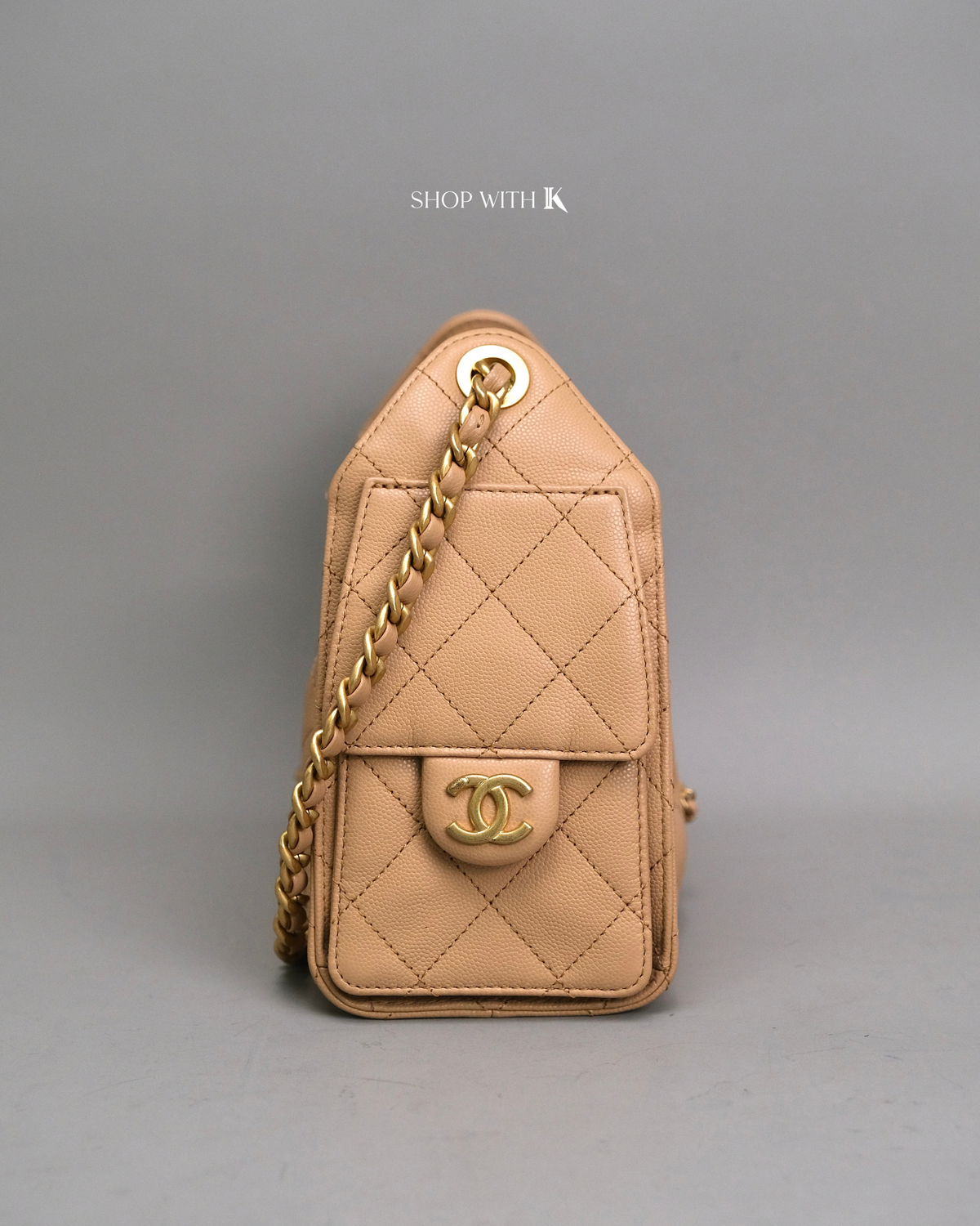 Chanel 25 Mini Dark Beige GHW