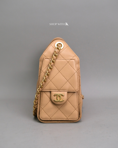 Chanel 25 Mini Dark Beige GHW