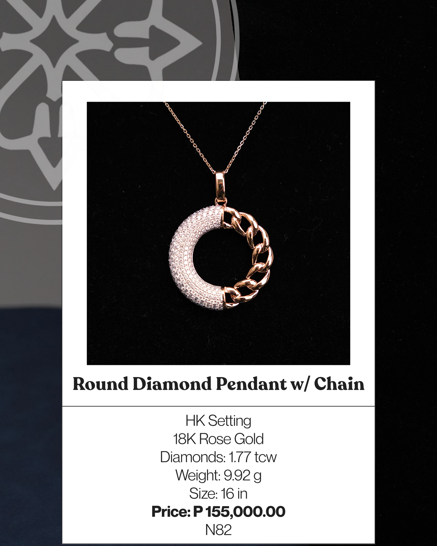 Round Diamond Pendant w/ Chain