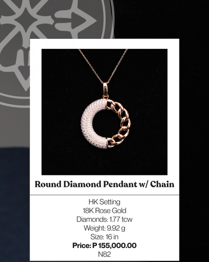 Round Diamond Pendant w/ Chain