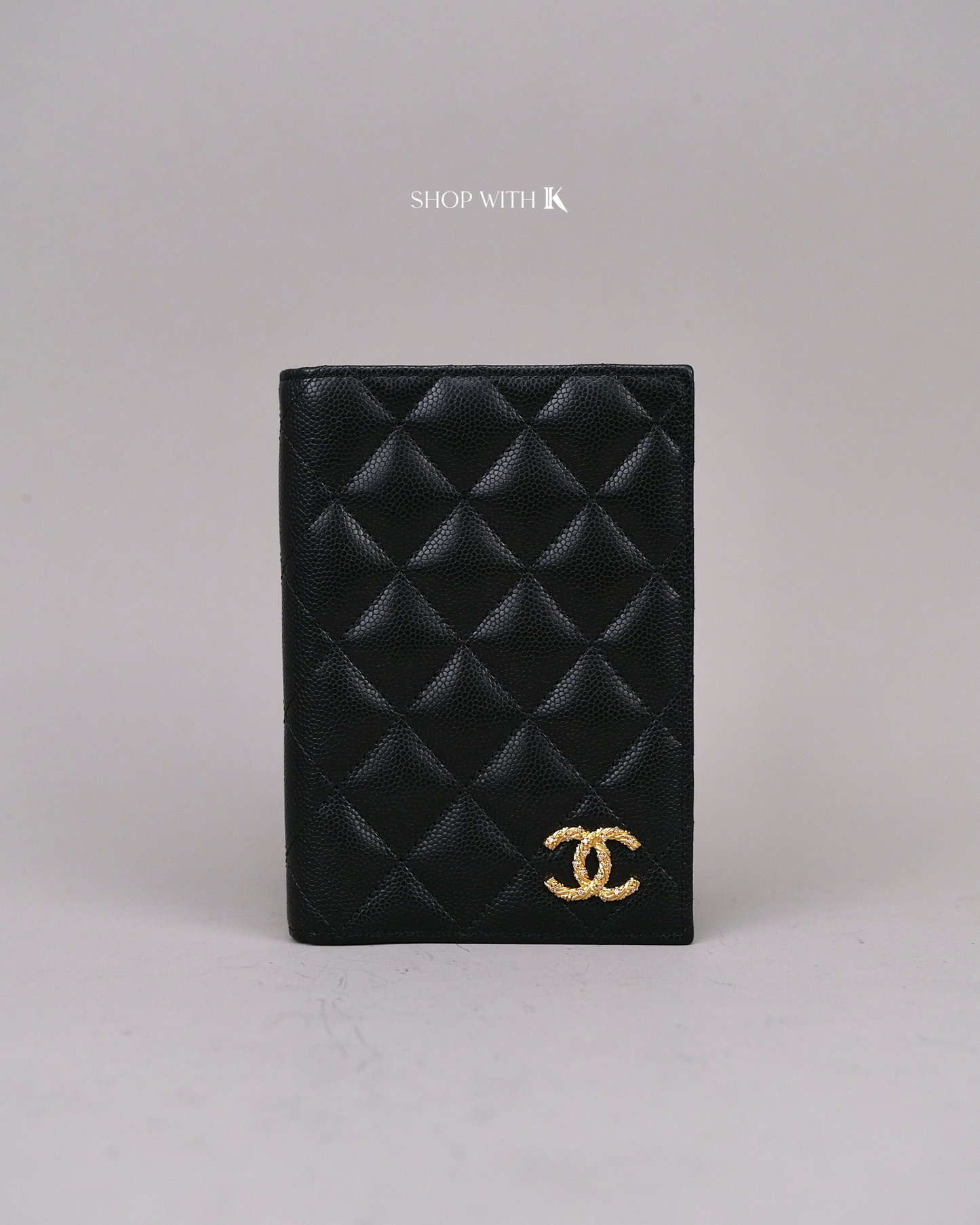 Chanel Classic Quilted Passport Holder Black